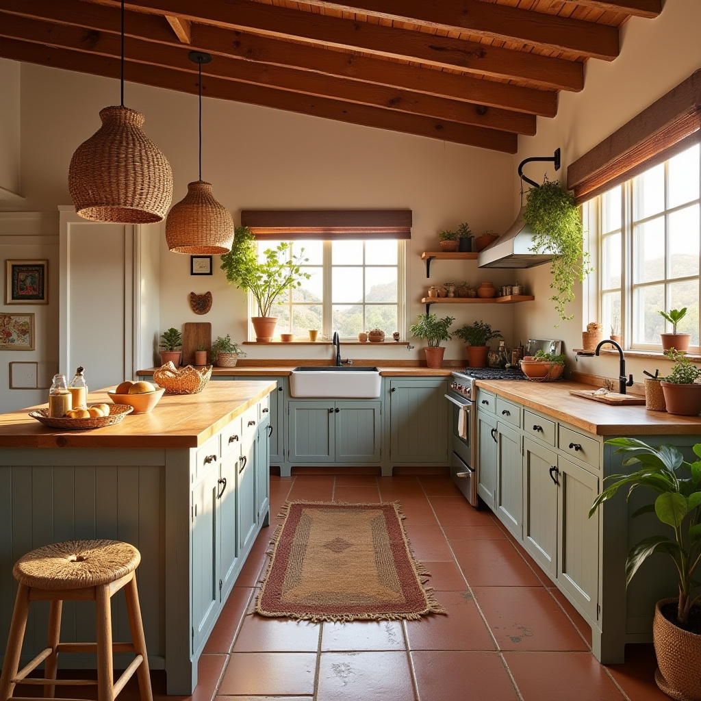 beachy boho kitchen 22