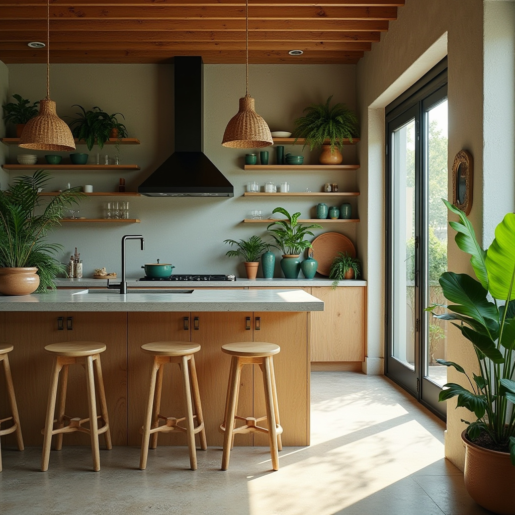 beachy boho kitchen 26