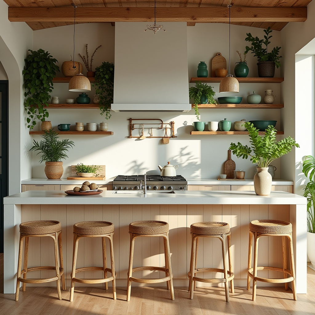 beachy boho kitchen 38