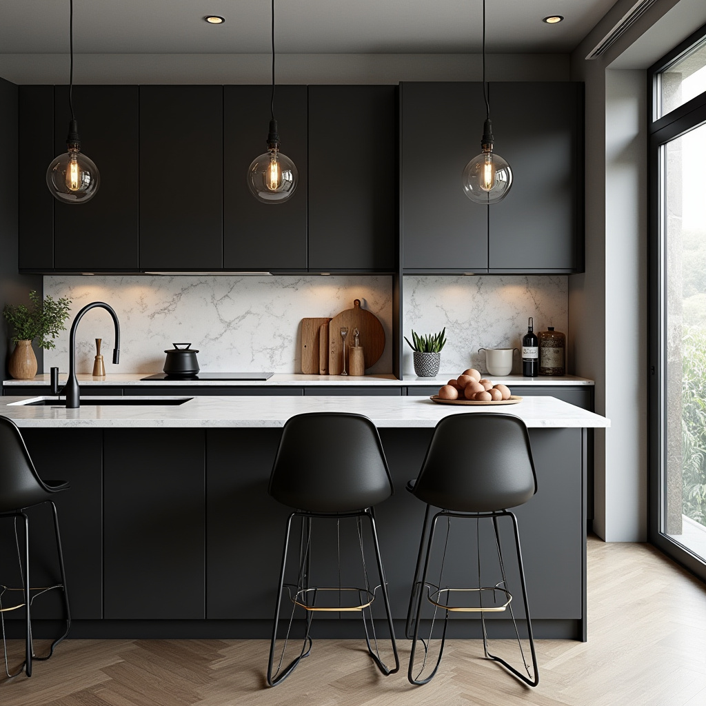 black and white boho kitchen 22