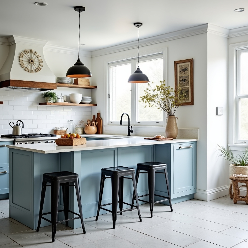 black and white boho kitchen 26