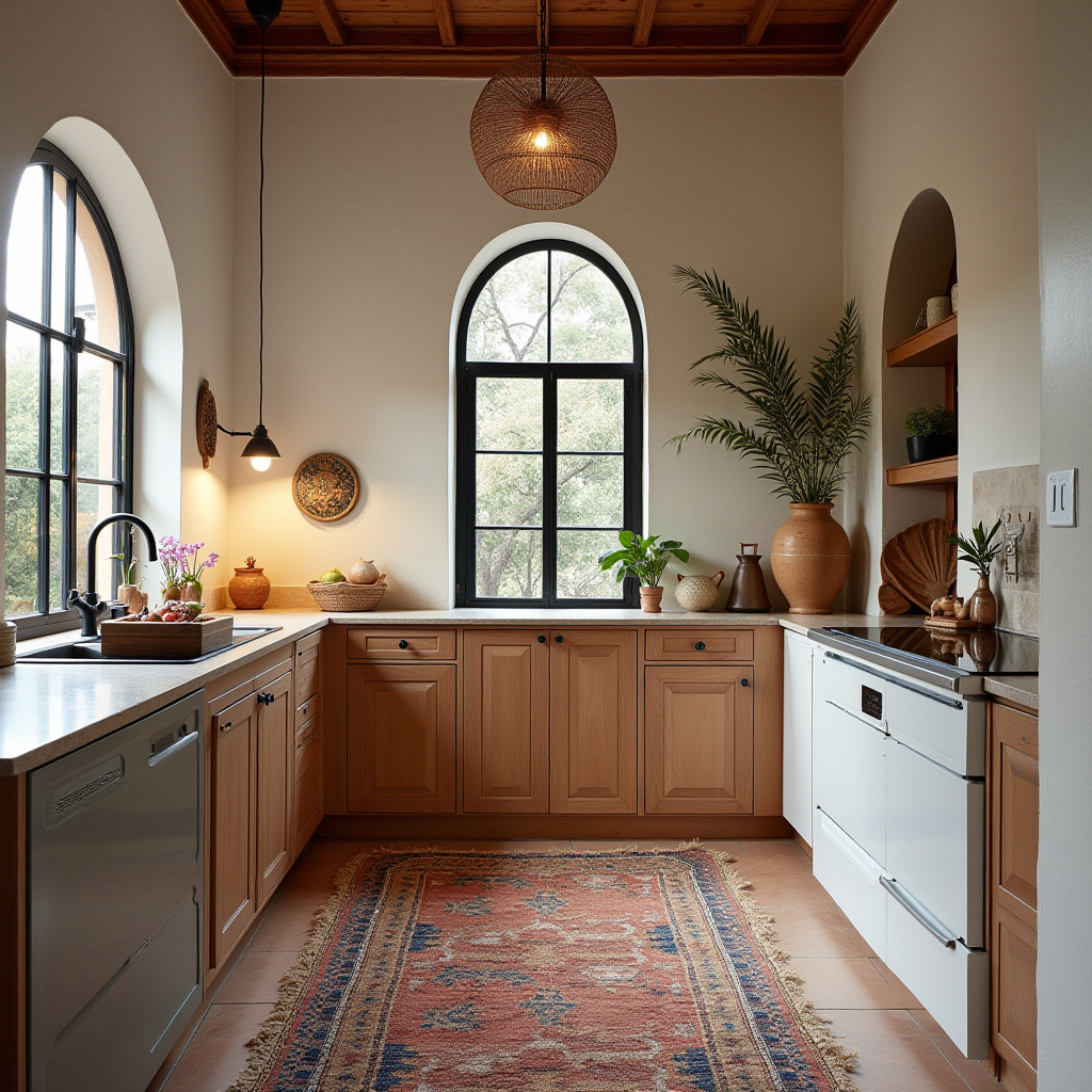 black and white boho kitchen 30