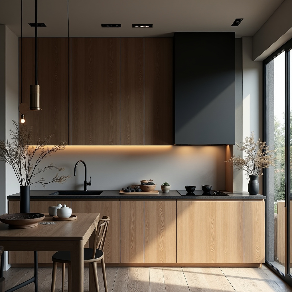 black and white boho kitchen 31