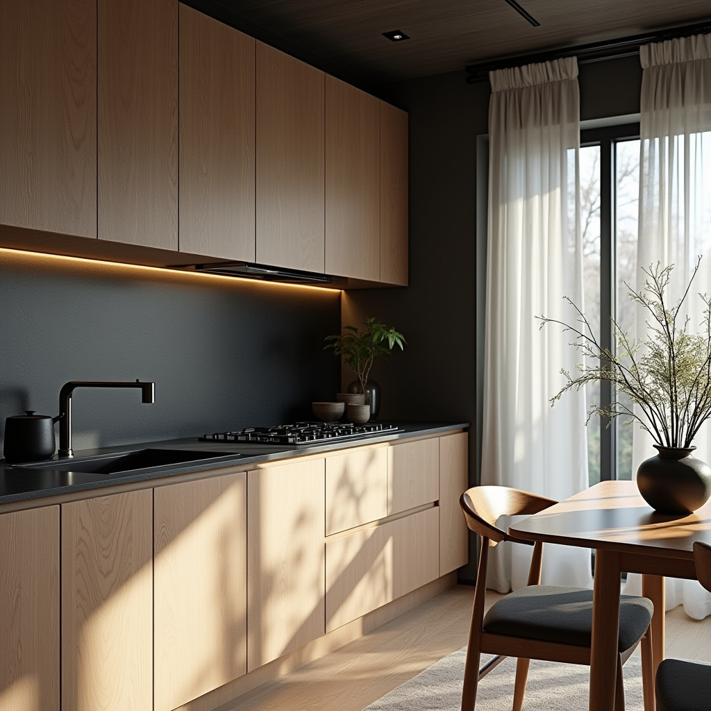 black and white boho kitchen 32
