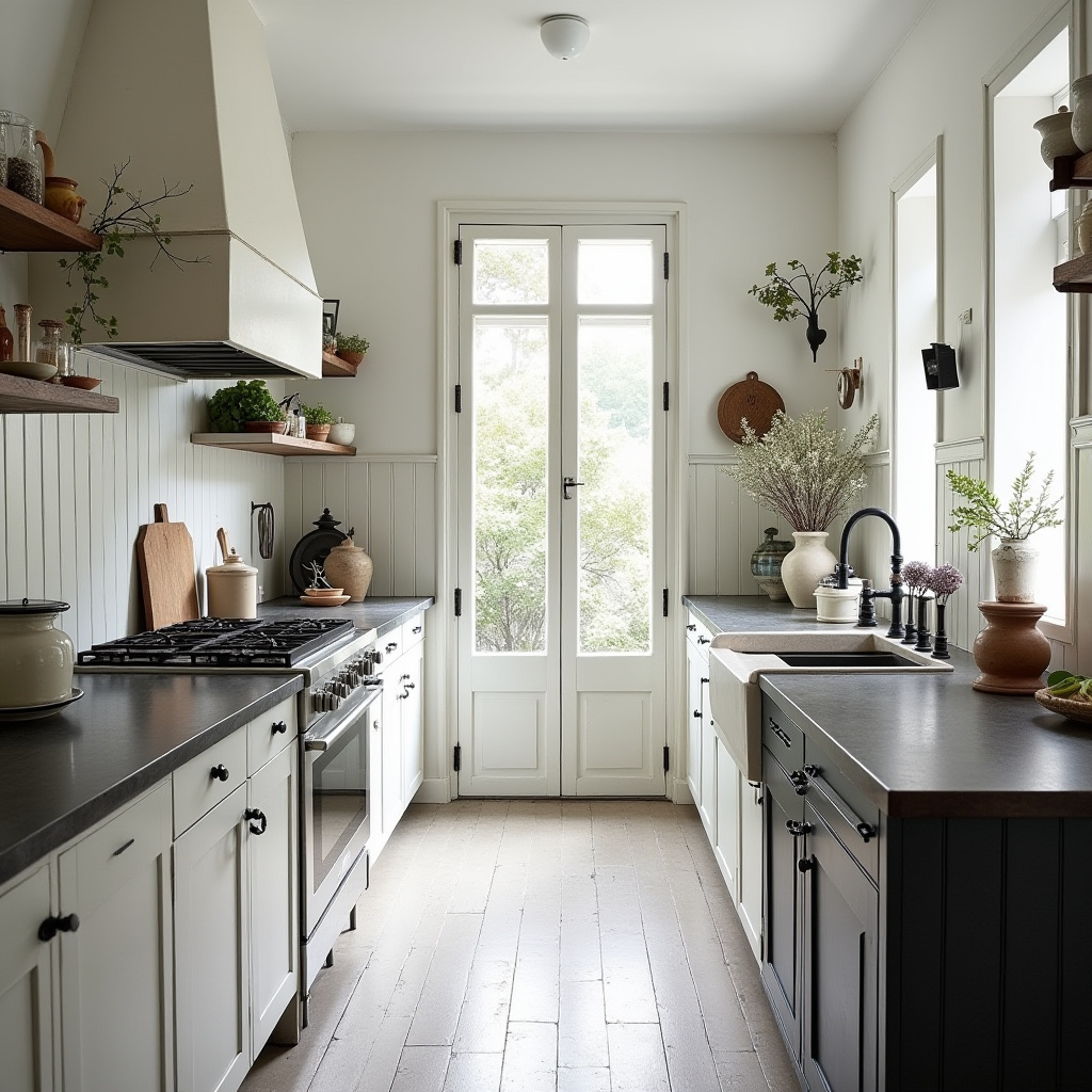 black and white boho kitchen 38