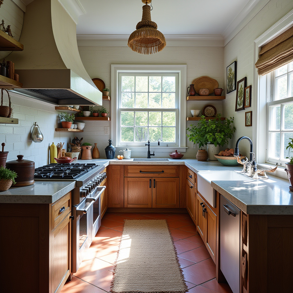 black and white boho kitchen 4
