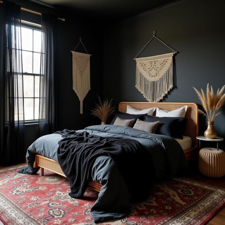 black boho bedroom 1