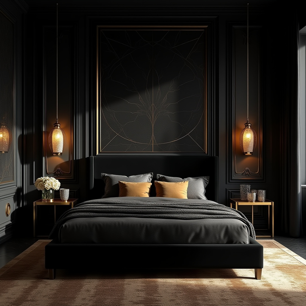 black boho bedroom 12