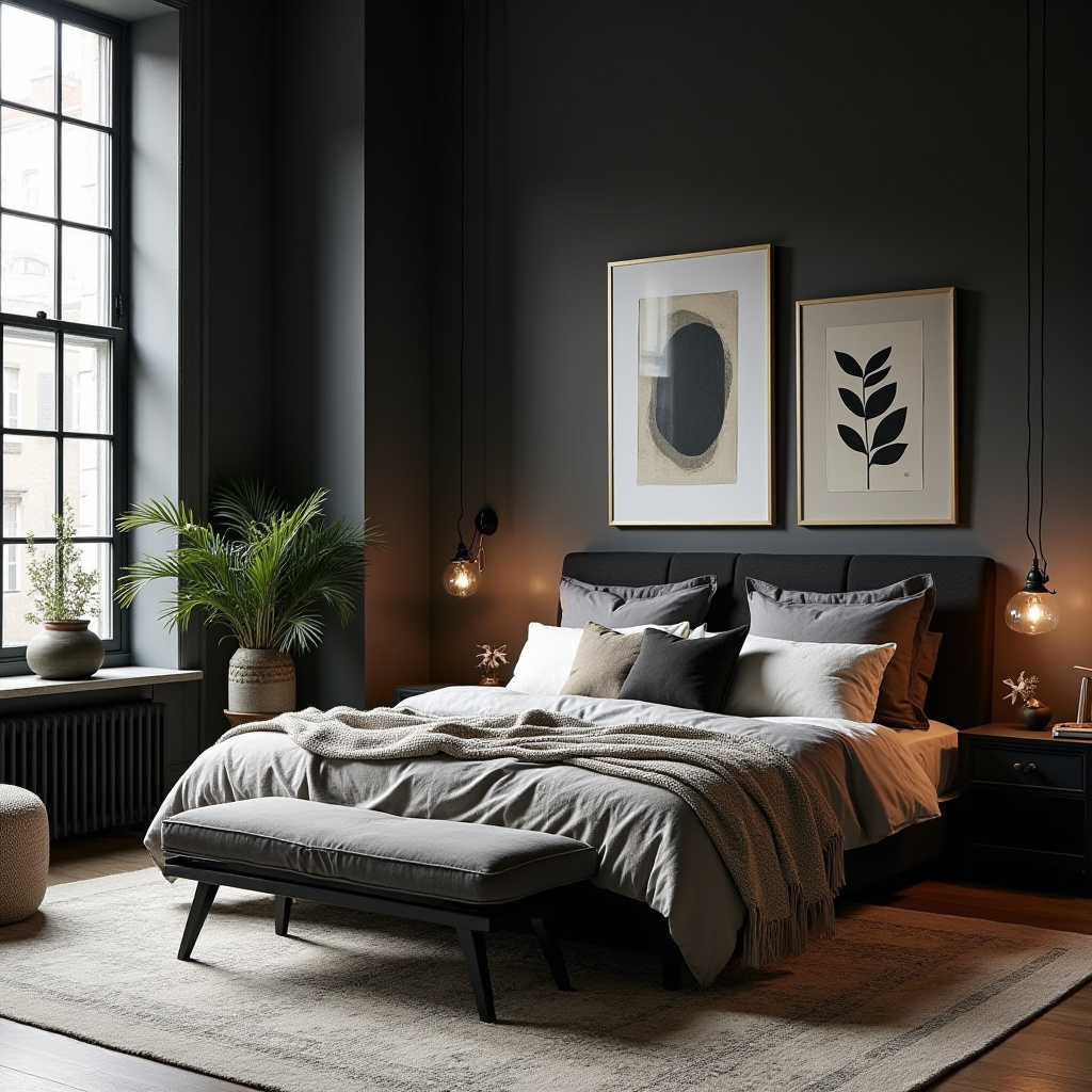 black boho bedroom 16