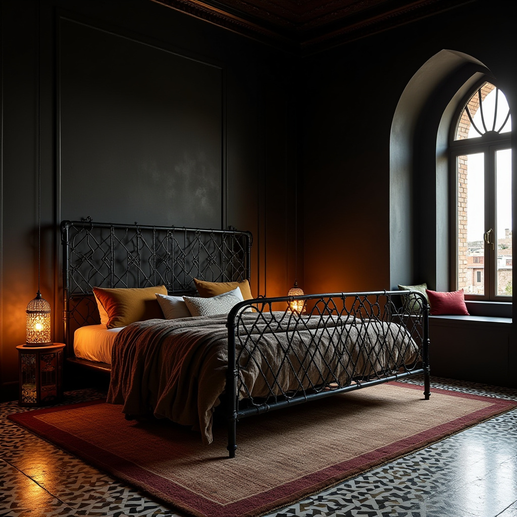 black boho bedroom 17