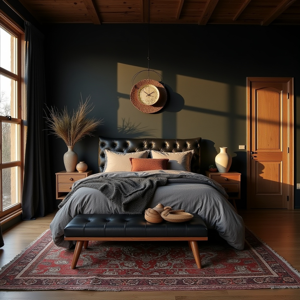 black boho bedroom 19