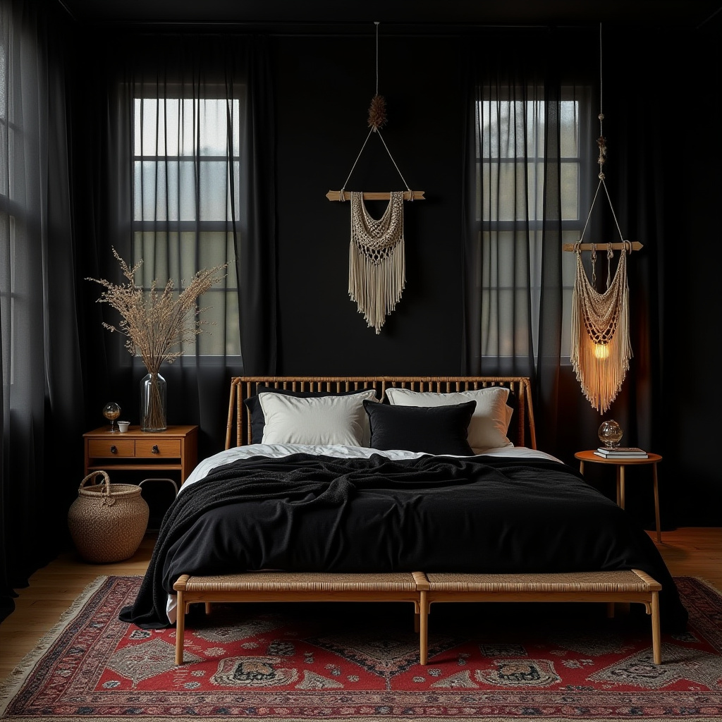 black boho bedroom 2