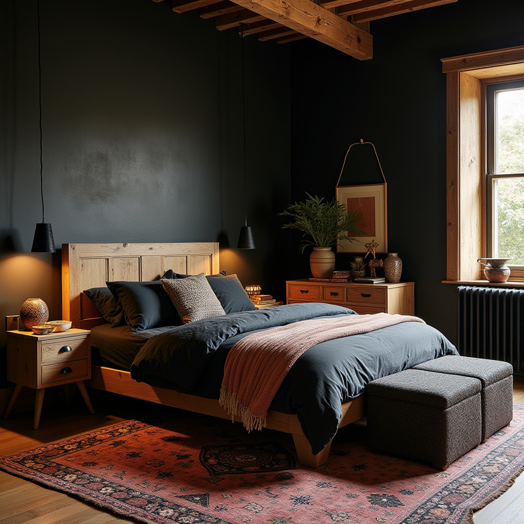 black boho bedroom 20