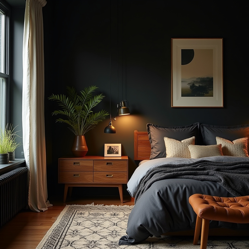 black boho bedroom 27