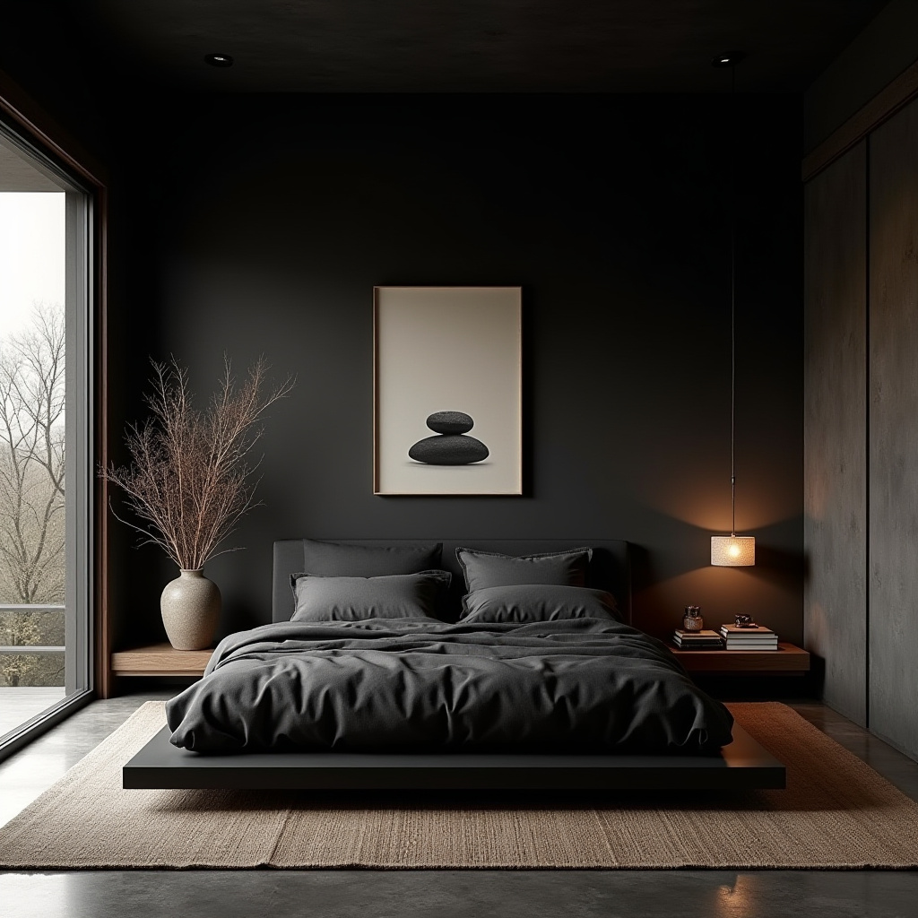 black boho bedroom 29