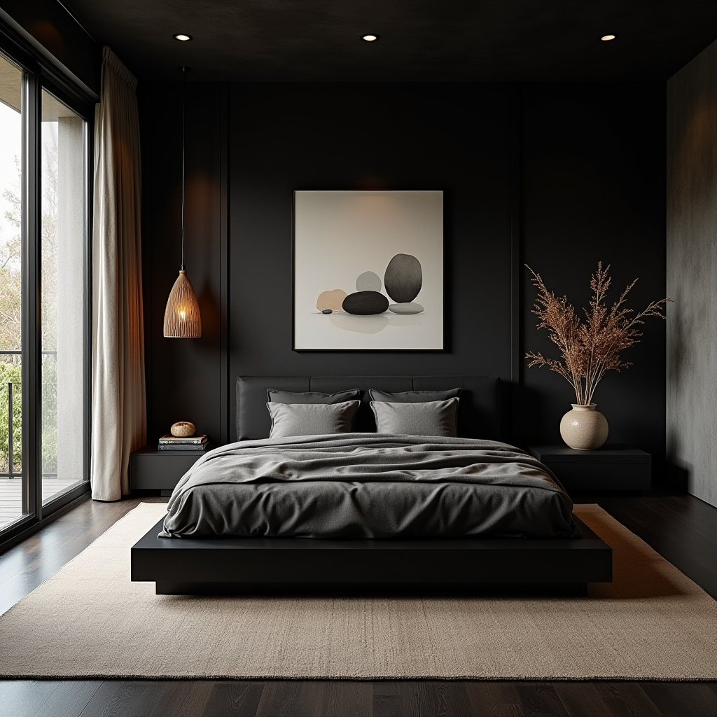 black boho bedroom 30
