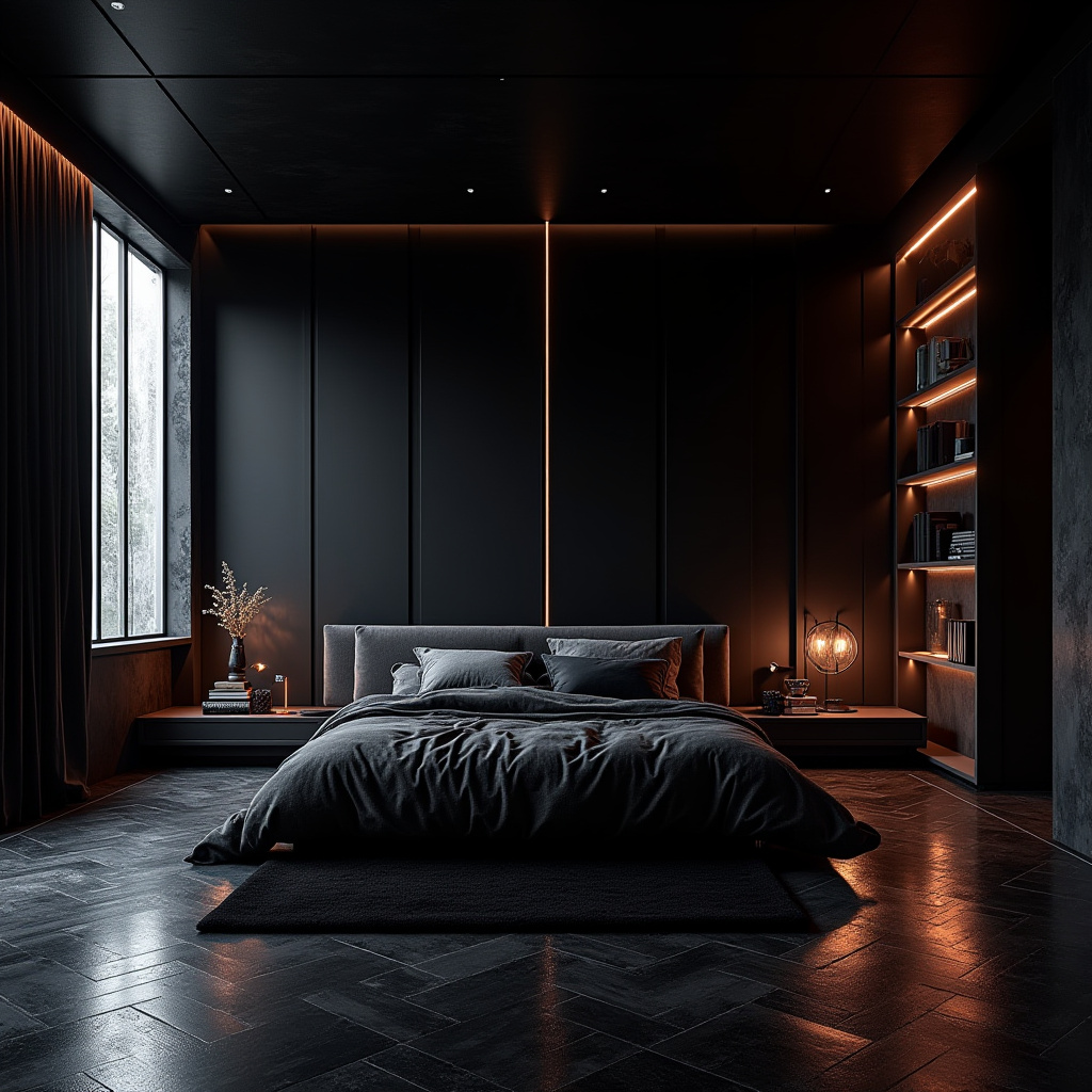 black boho bedroom 31