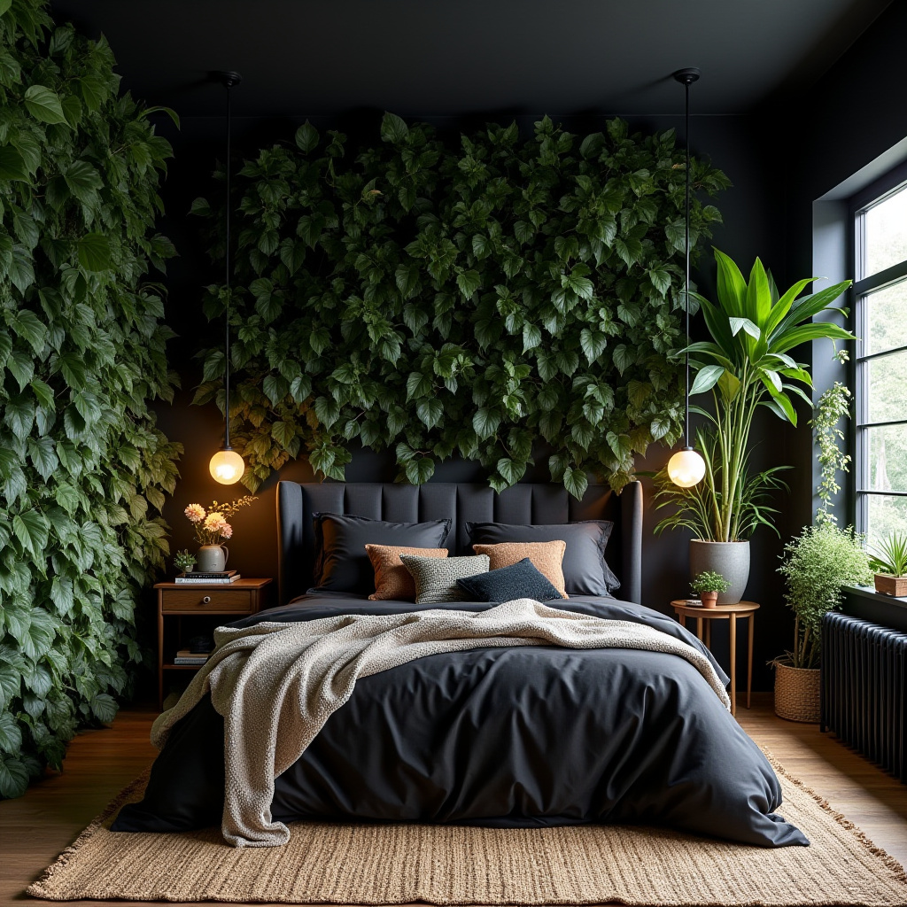 black boho bedroom 36