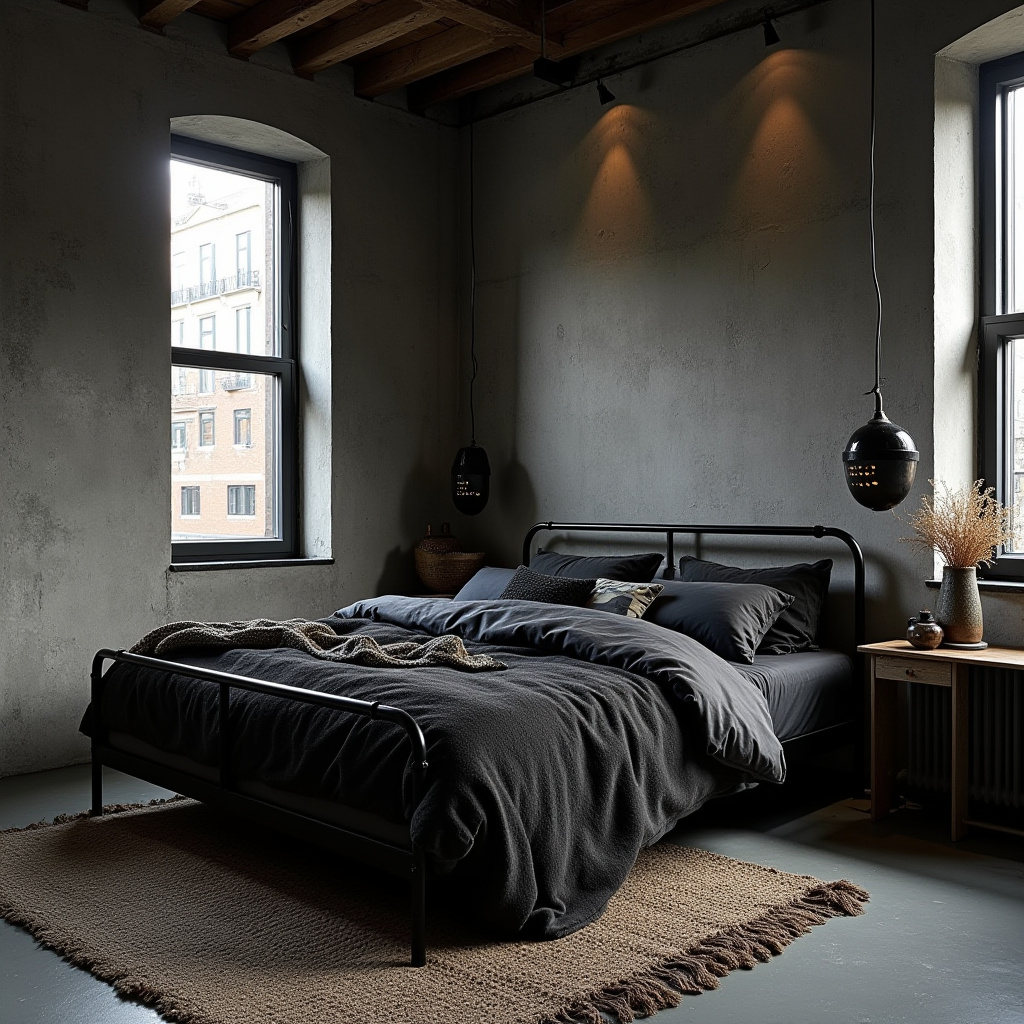 black boho bedroom 39