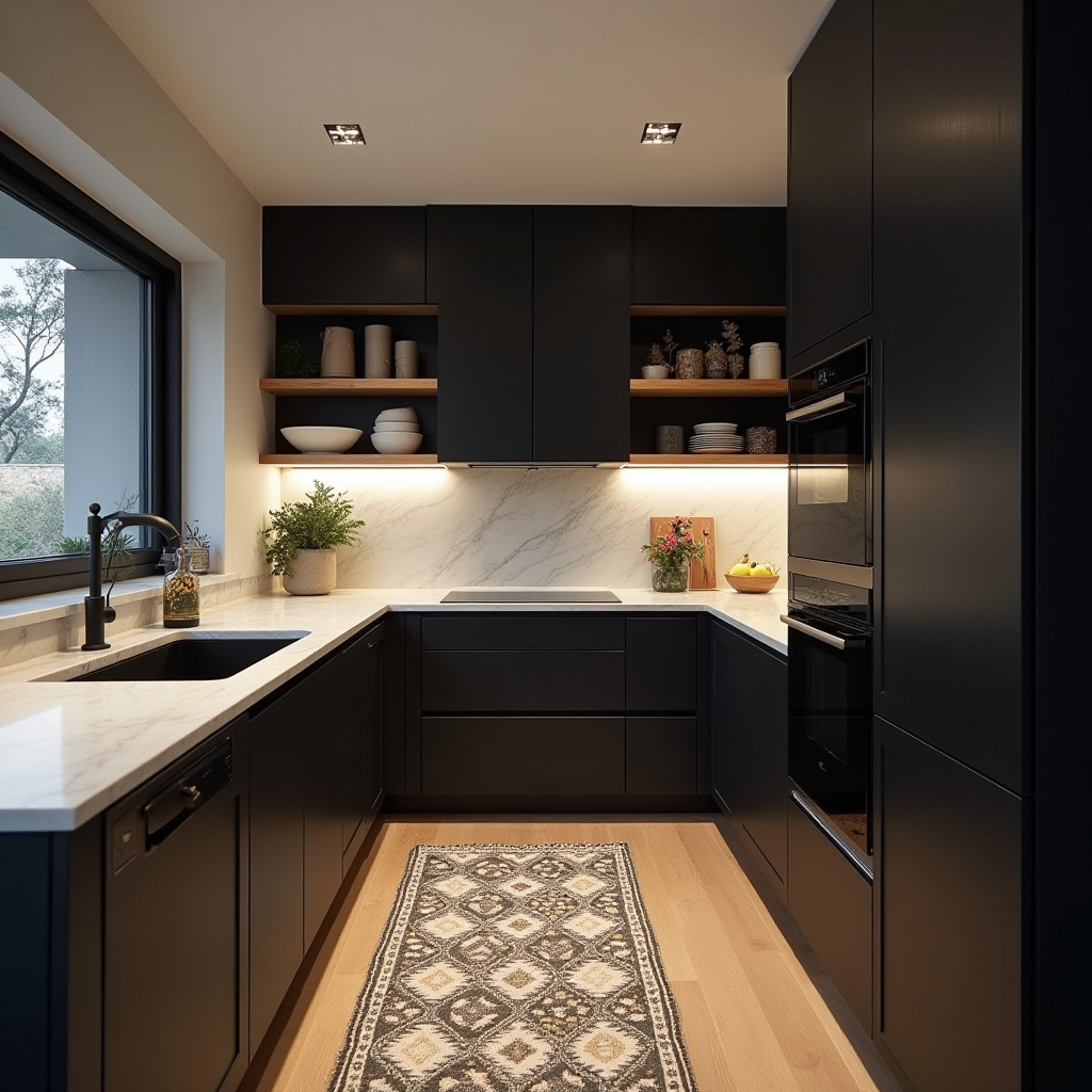 black boho kitchen 15