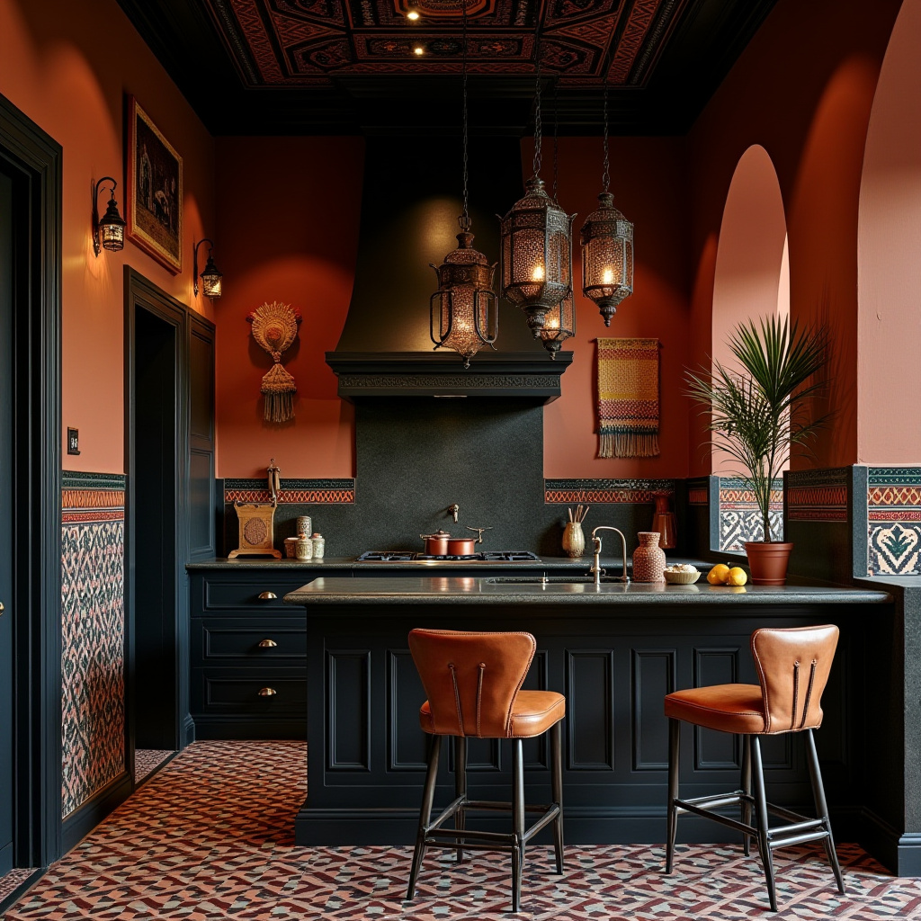 black boho kitchen 18