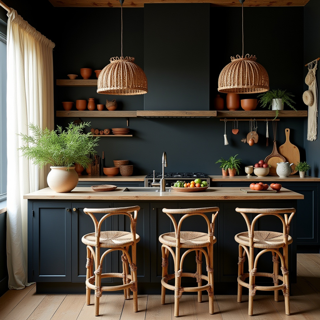 black boho kitchen 2