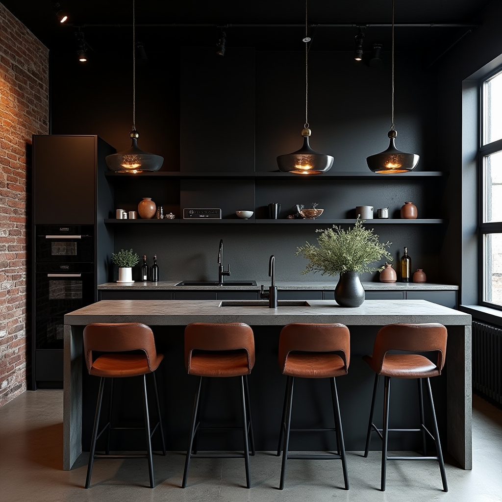 black boho kitchen 20