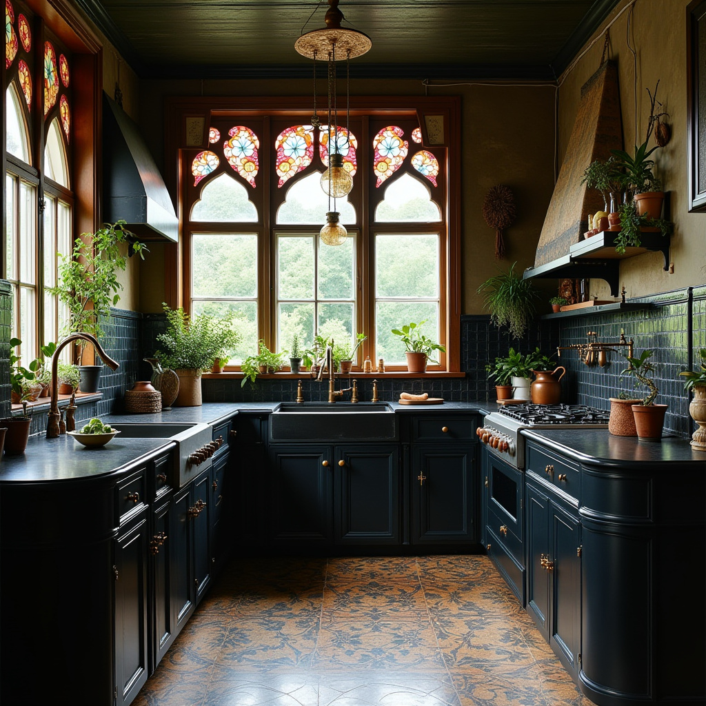 black boho kitchen 22