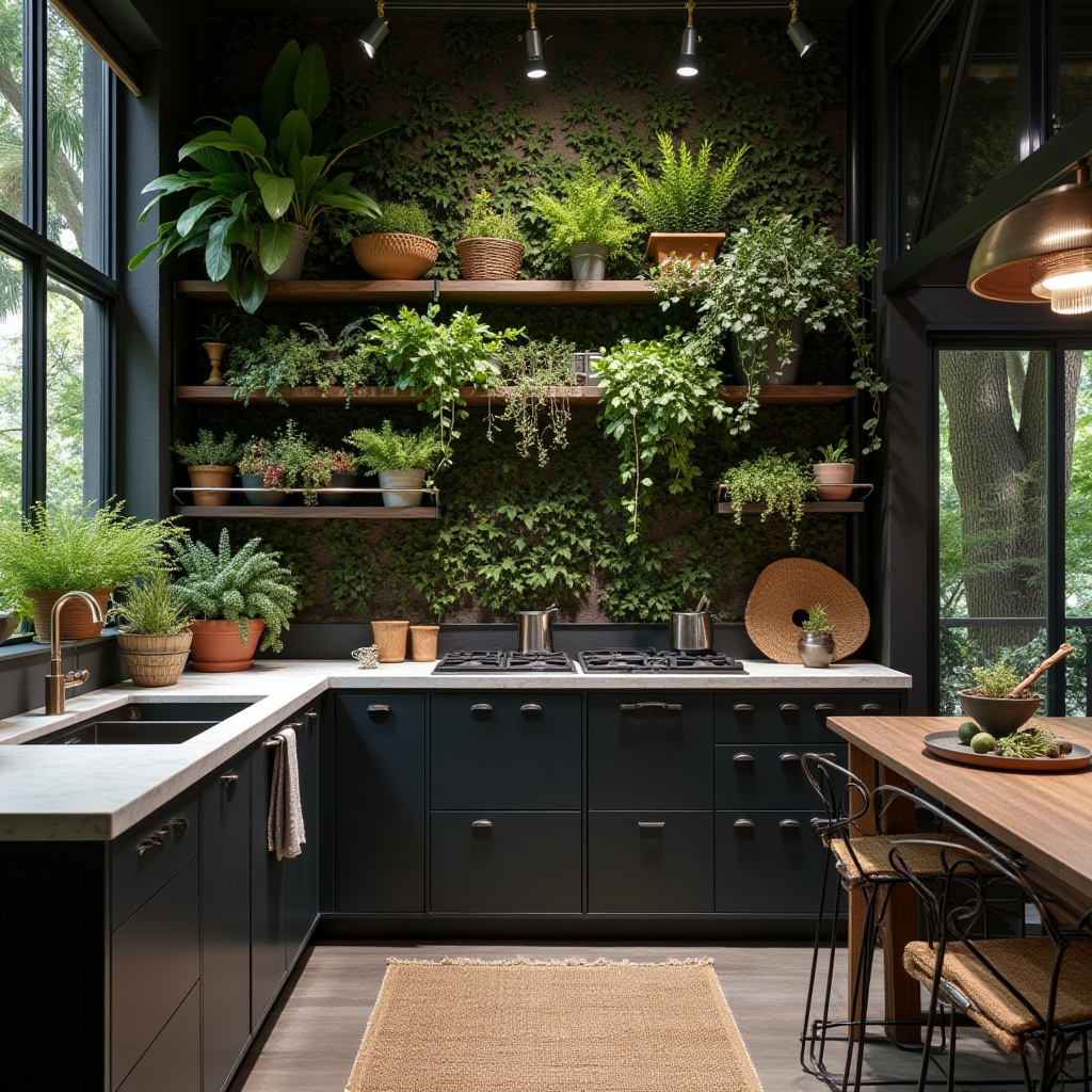 black boho kitchen 24