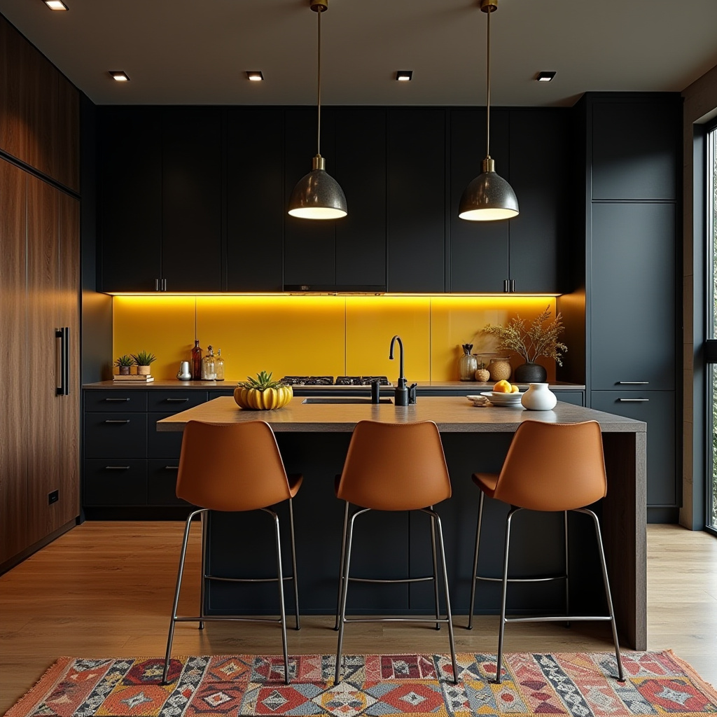 black boho kitchen 25