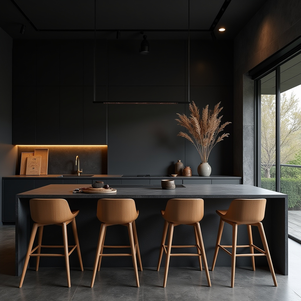 black boho kitchen 30