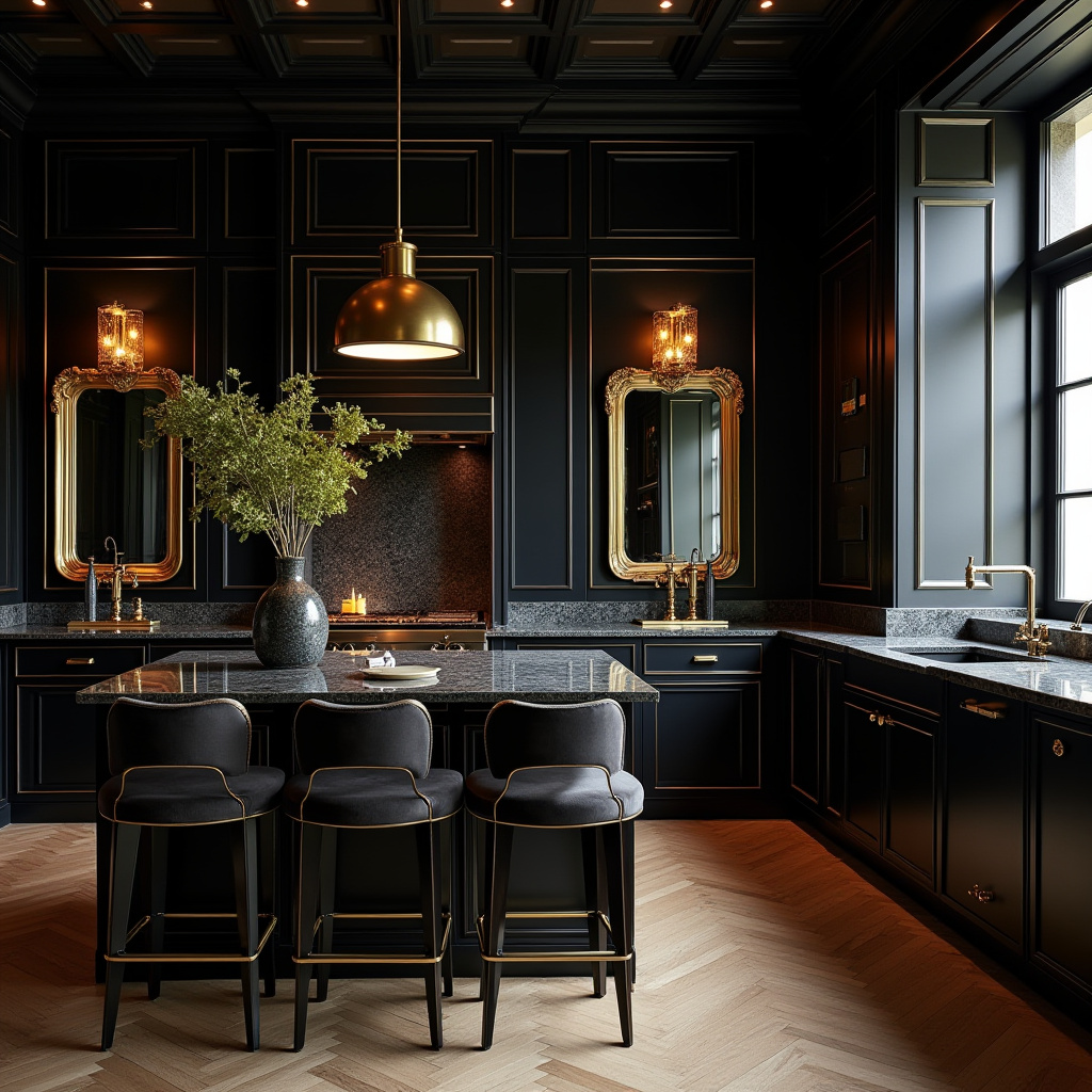 black boho kitchen 31