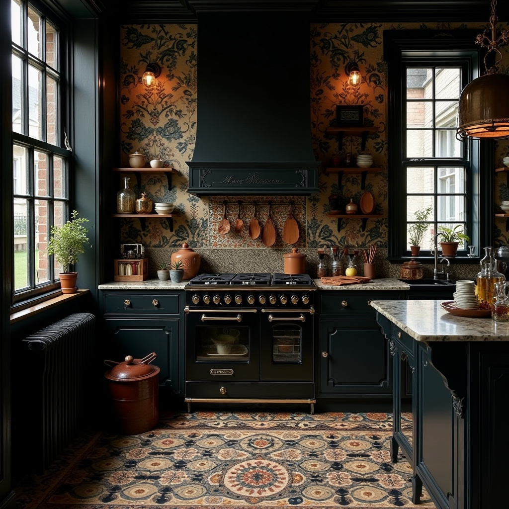 black boho kitchen 38