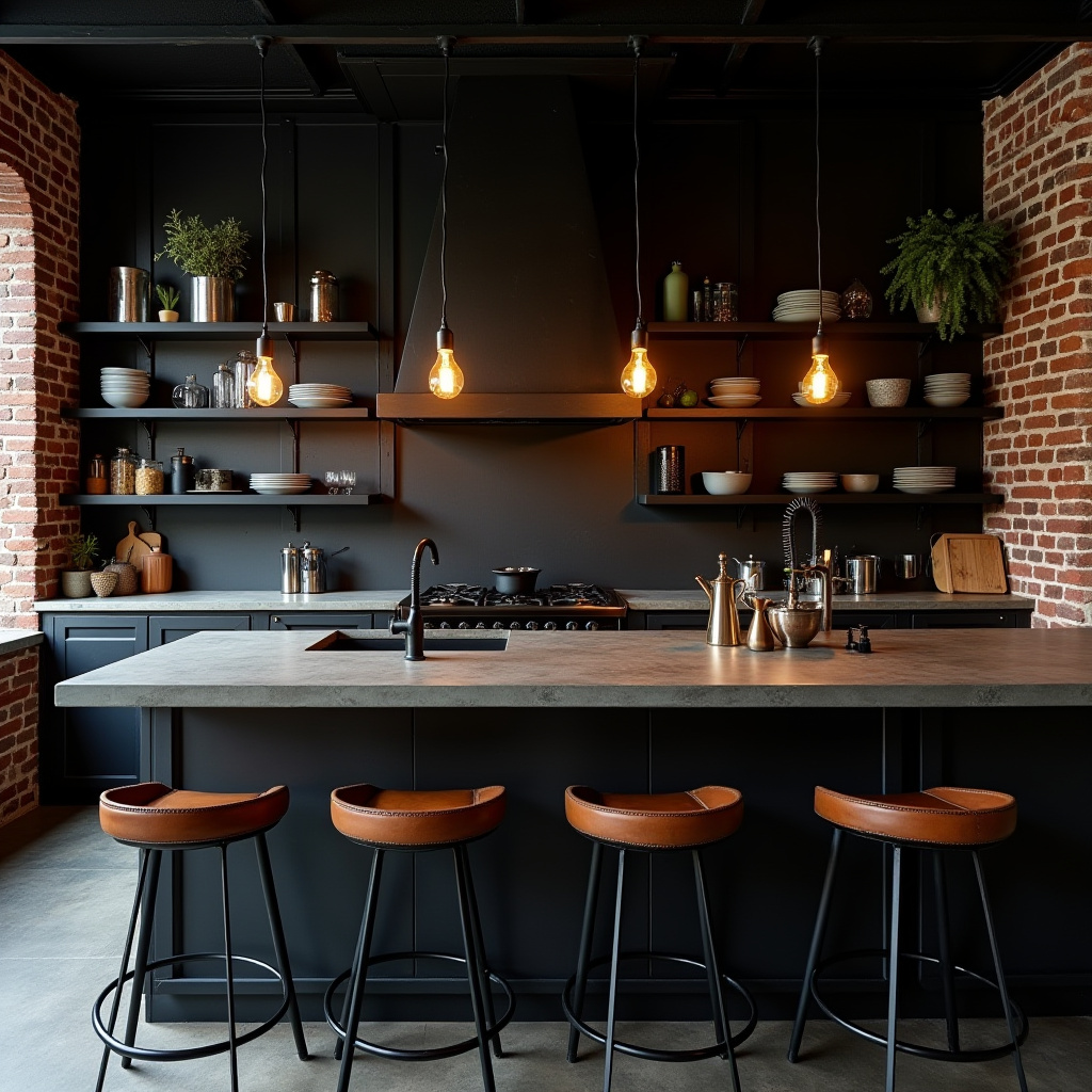 black boho kitchen 5