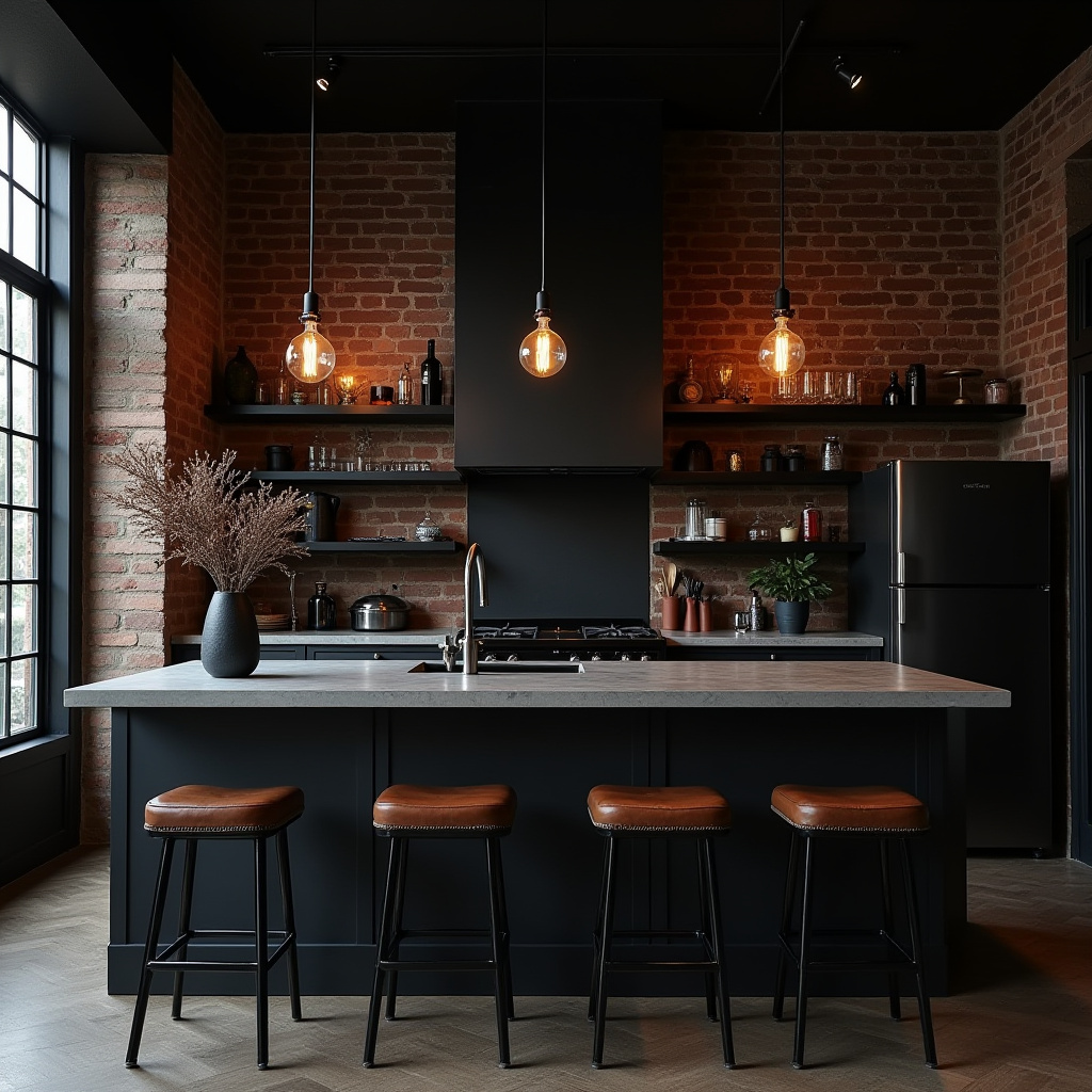 black boho kitchen 6