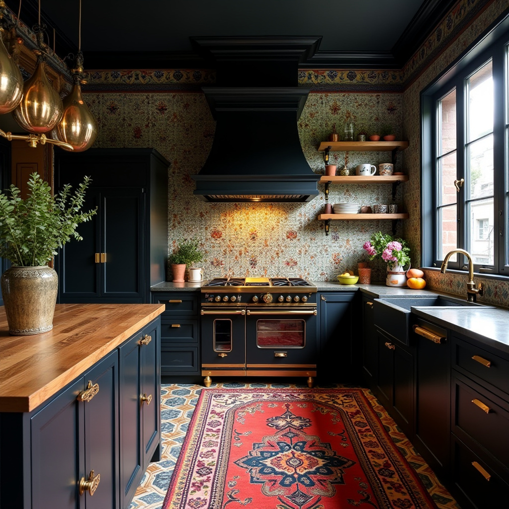 black boho kitchen 8