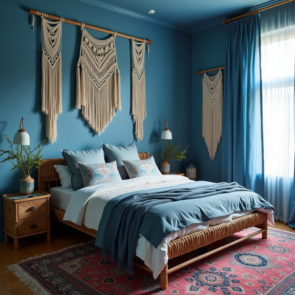 blue boho bedroom 1