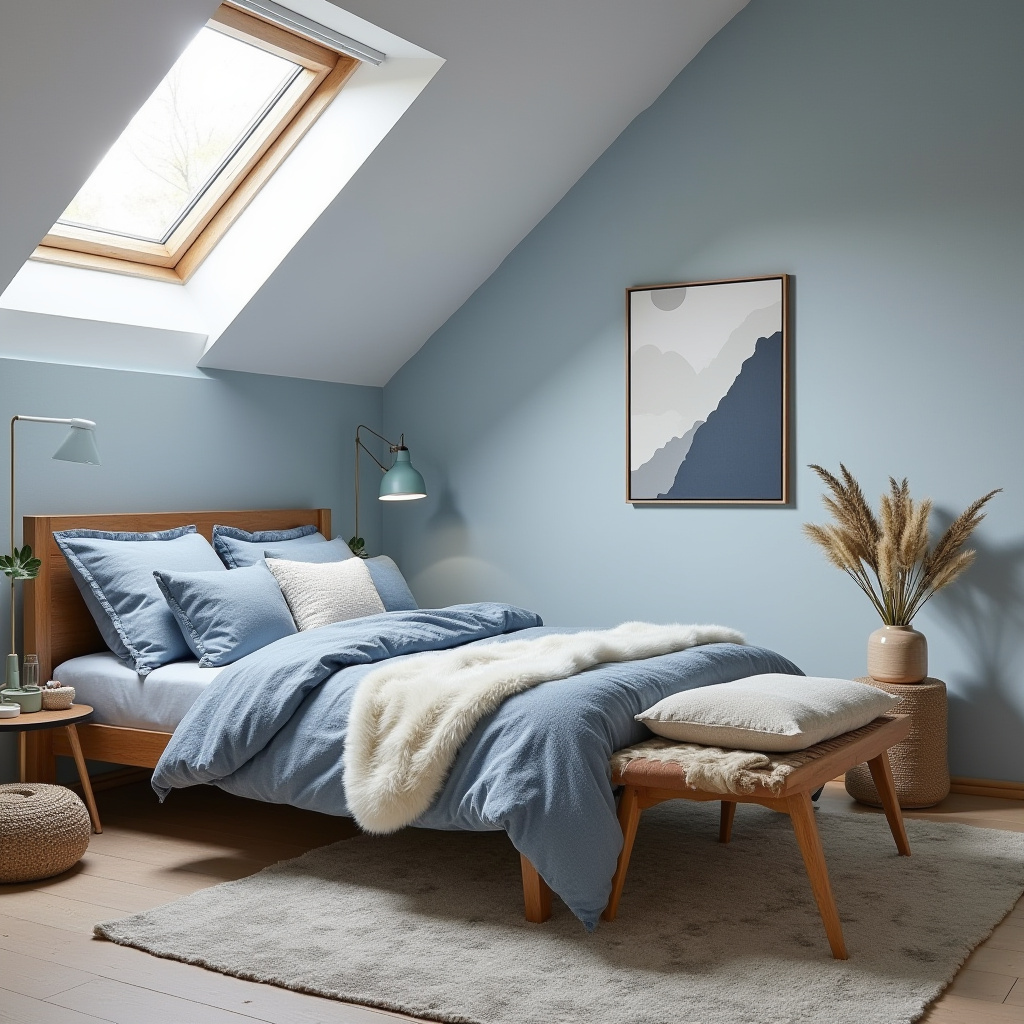 blue boho bedroom 11