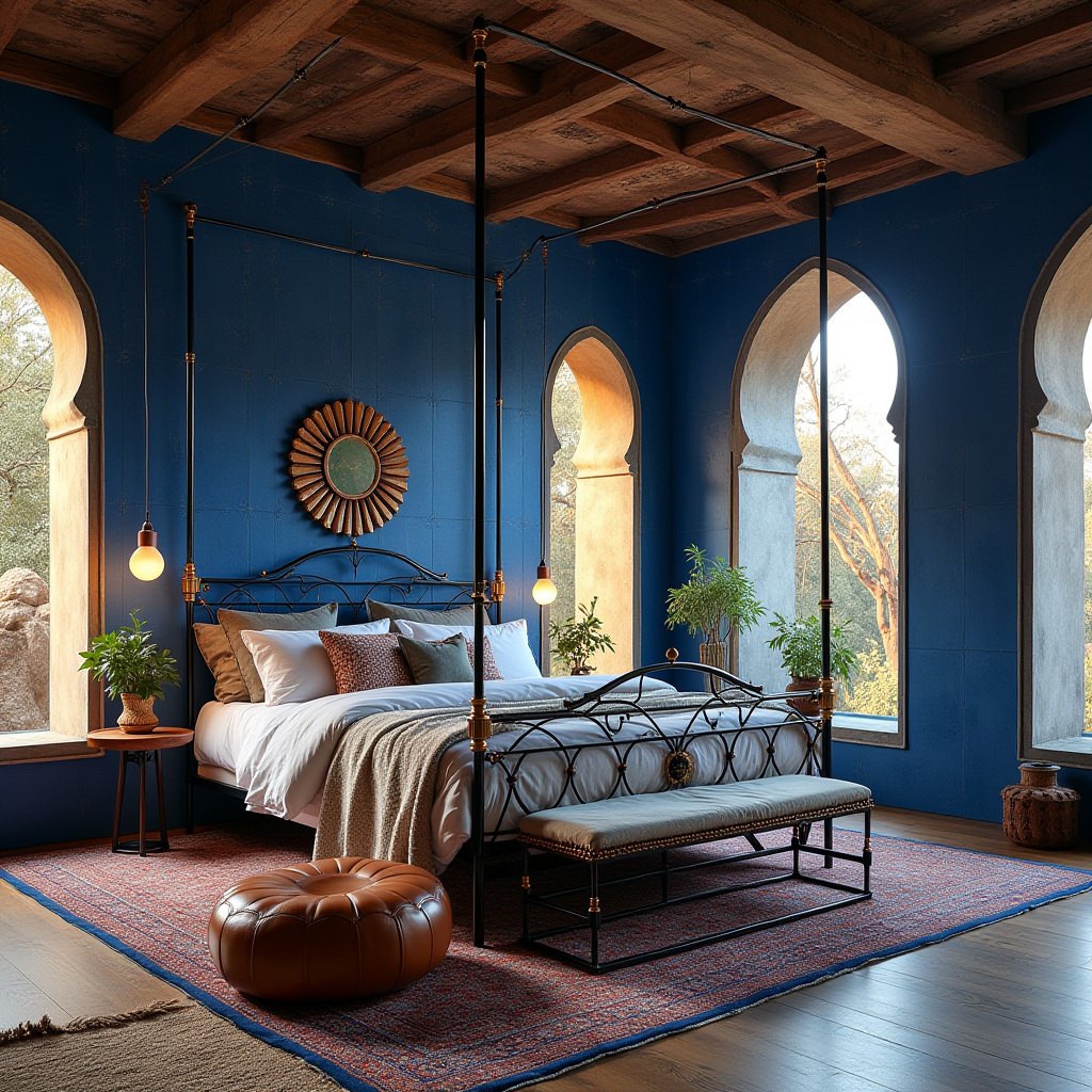 blue boho bedroom 13