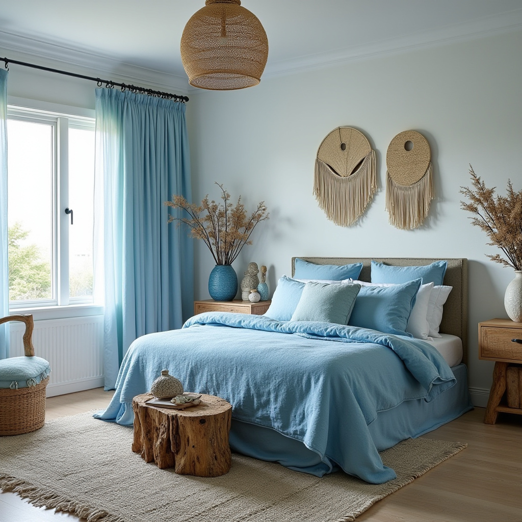 blue boho bedroom 19