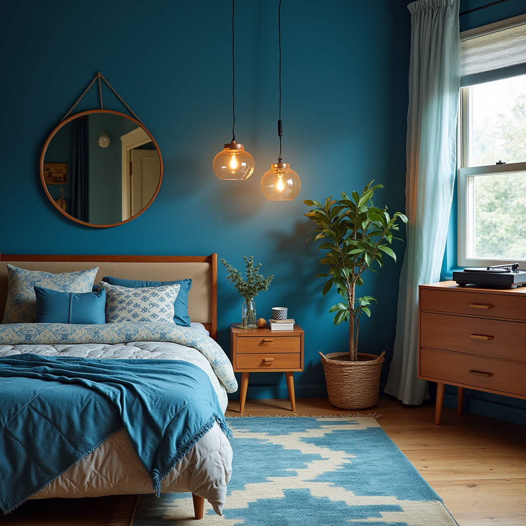 blue boho bedroom 21