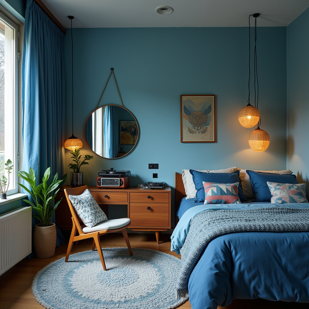 blue boho bedroom 22