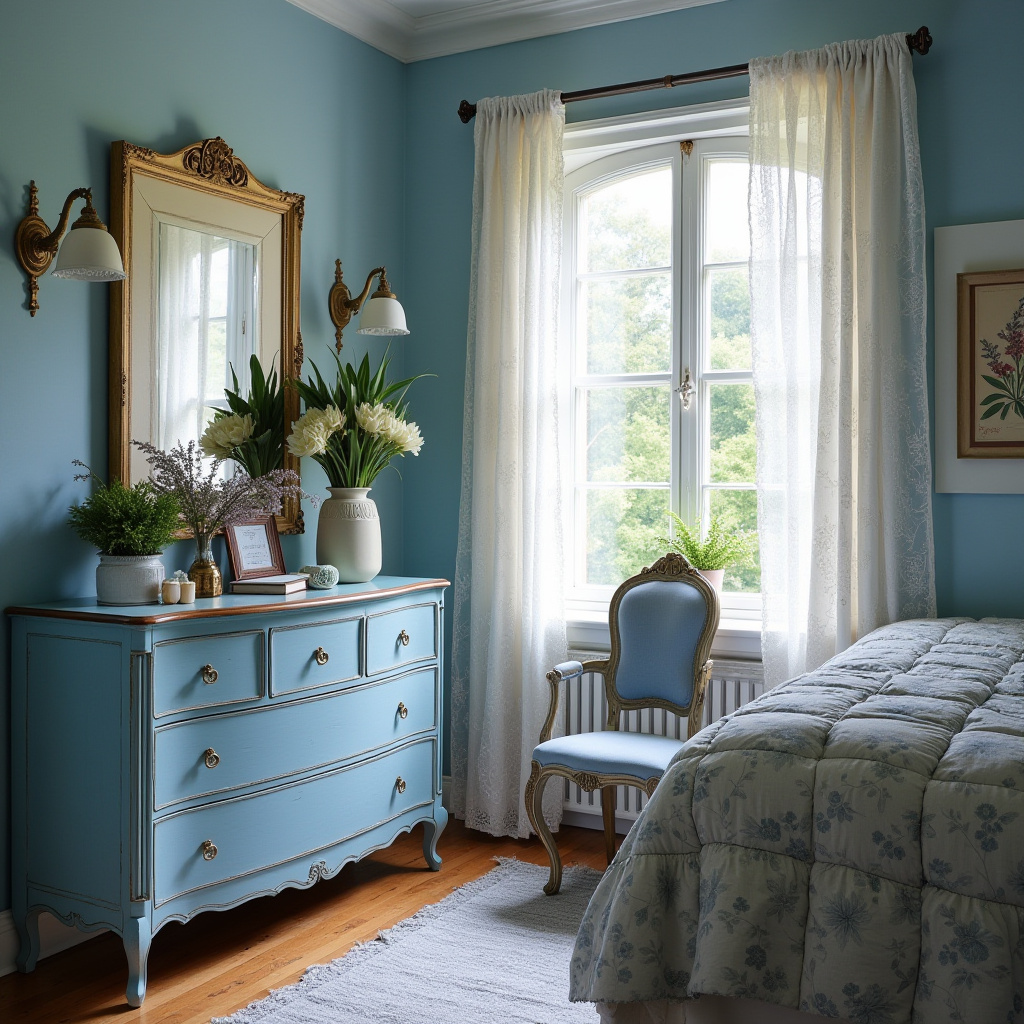 blue boho bedroom 26