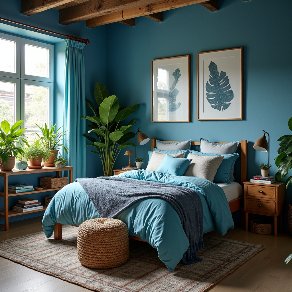 blue boho bedroom 29