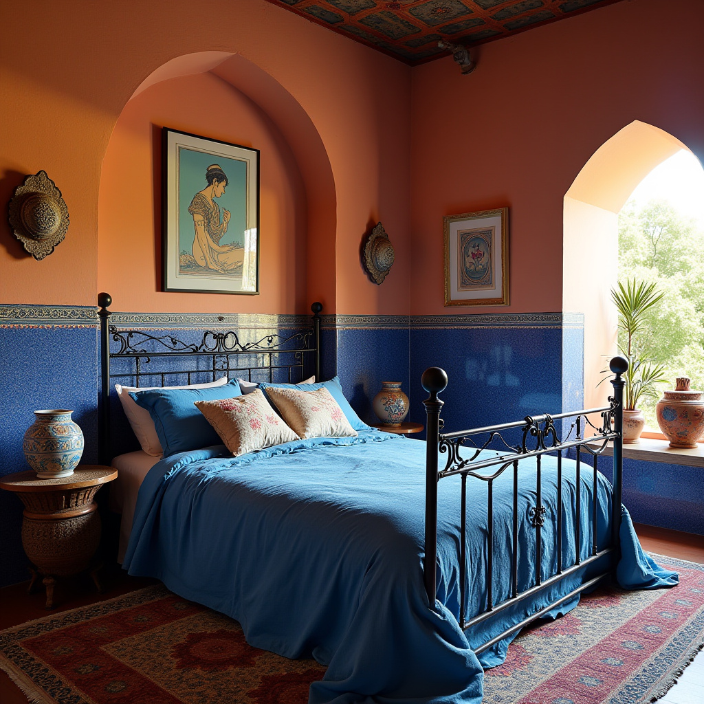 blue boho bedroom 33