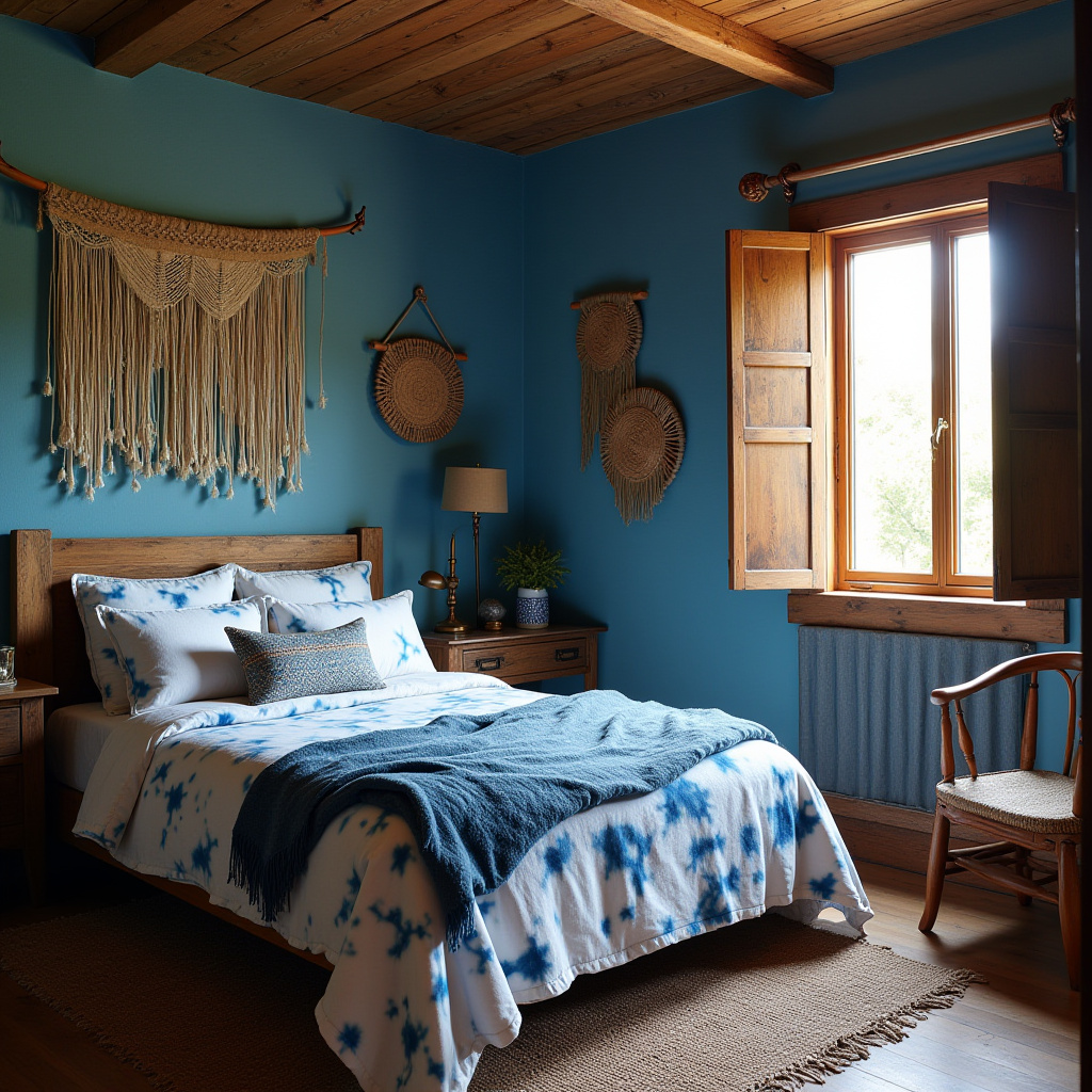 blue boho bedroom 36