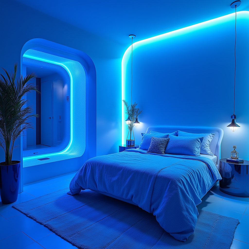blue boho bedroom 37