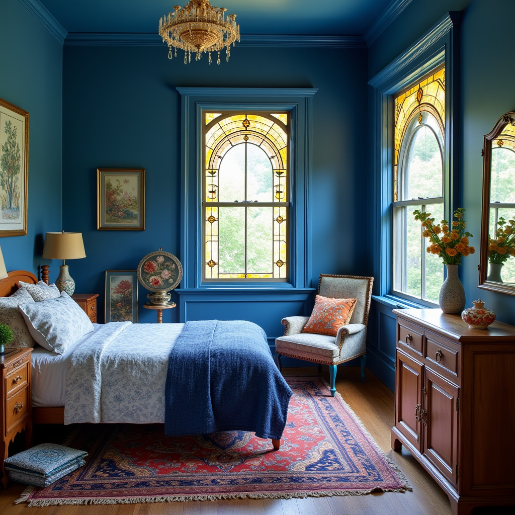 blue boho bedroom 39