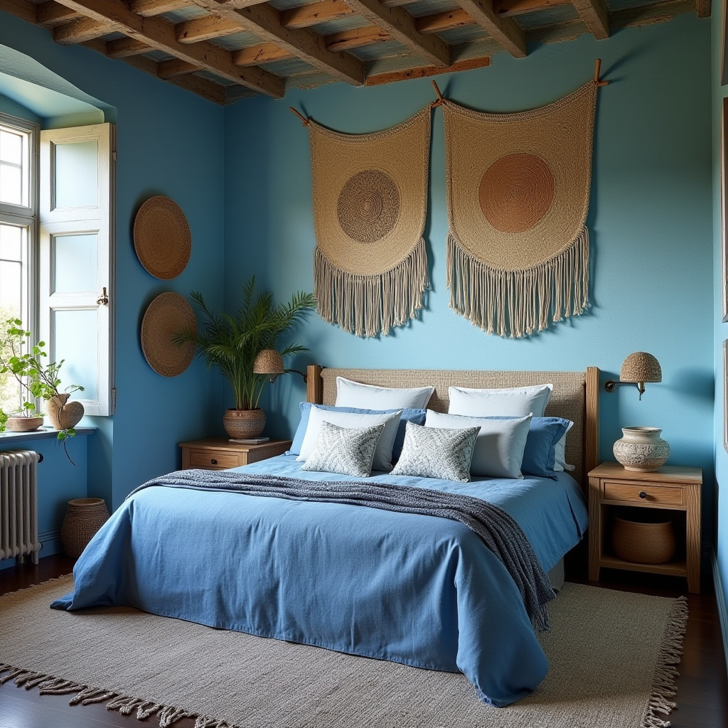 blue boho bedroom 4