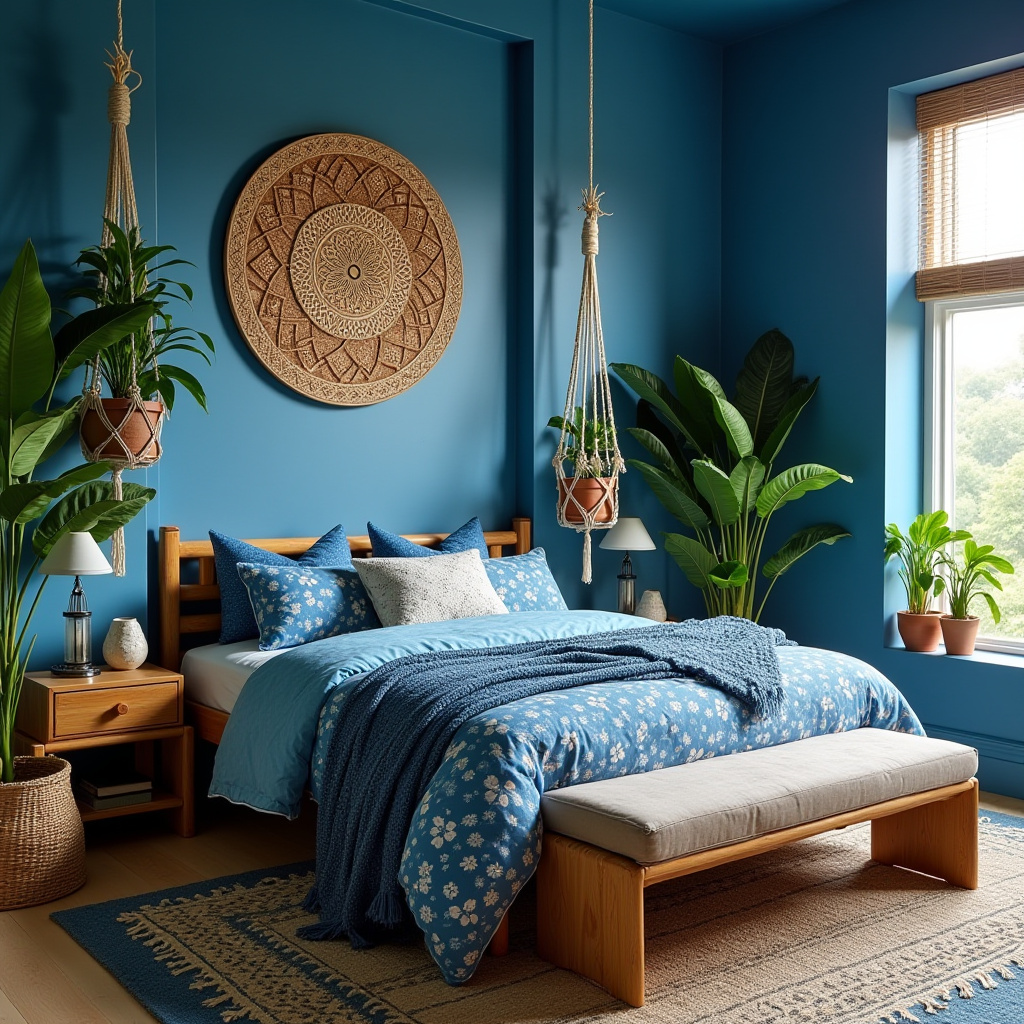 blue boho bedroom 7